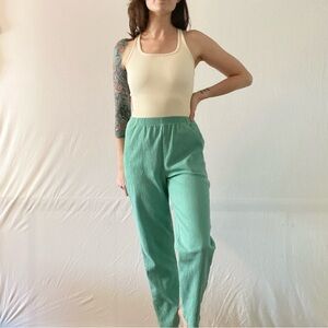 Blair 90s Vintage High-Waisted Straight-Leg Teal Trousers